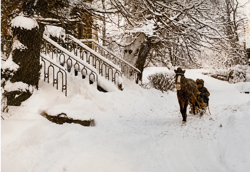 Joachim im Schlitten, Winter 1980