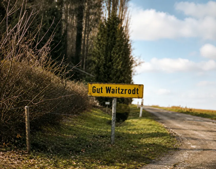 Das Ortsschild, das alles ins Rollen brachte